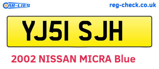 YJ51SJH are the vehicle registration plates.