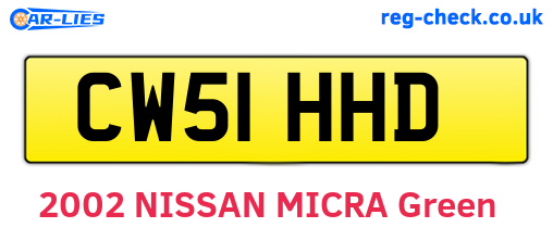 CW51HHD are the vehicle registration plates.