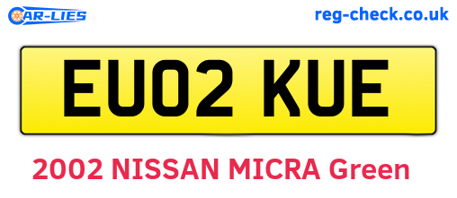 EU02KUE are the vehicle registration plates.