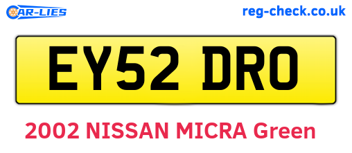 EY52DRO are the vehicle registration plates.