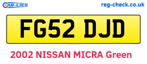 FG52DJD are the vehicle registration plates.