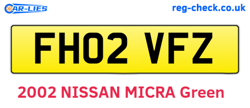 FH02VFZ are the vehicle registration plates.