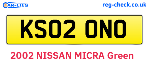 KS02ONO are the vehicle registration plates.