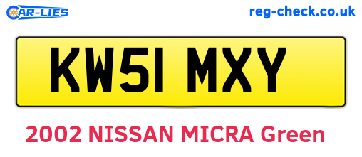 KW51MXY are the vehicle registration plates.