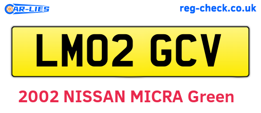 LM02GCV are the vehicle registration plates.