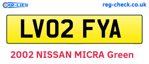 LV02FYA are the vehicle registration plates.
