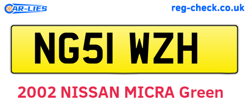 NG51WZH are the vehicle registration plates.