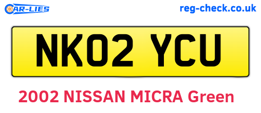 NK02YCU are the vehicle registration plates.