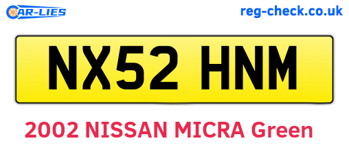 NX52HNM are the vehicle registration plates.