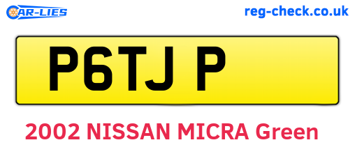 P6TJP are the vehicle registration plates.