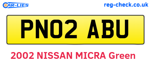 PN02ABU are the vehicle registration plates.