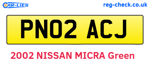 PN02ACJ are the vehicle registration plates.