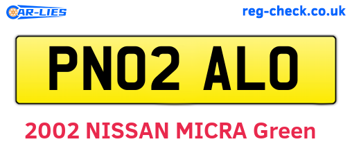 PN02ALO are the vehicle registration plates.