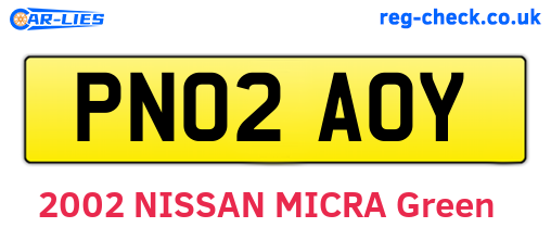 PN02AOY are the vehicle registration plates.