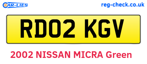 RD02KGV are the vehicle registration plates.