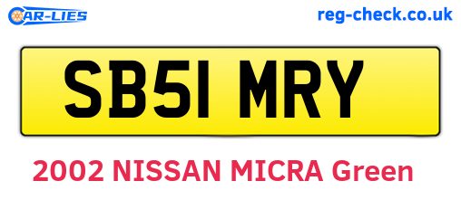 SB51MRY are the vehicle registration plates.