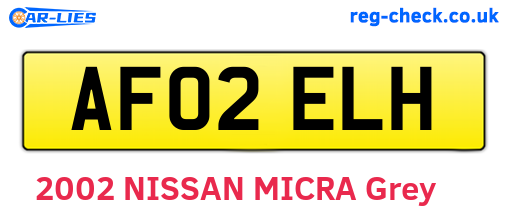 AF02ELH are the vehicle registration plates.