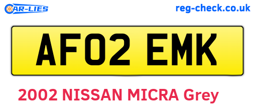 AF02EMK are the vehicle registration plates.