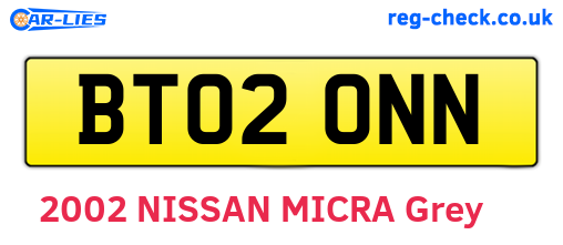 BT02ONN are the vehicle registration plates.