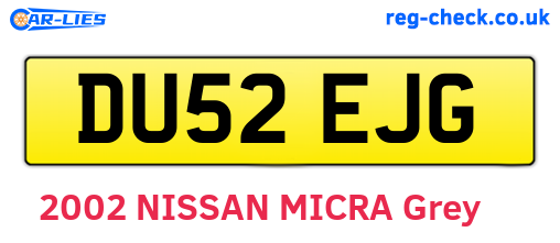 DU52EJG are the vehicle registration plates.