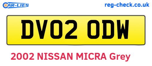 DV02ODW are the vehicle registration plates.