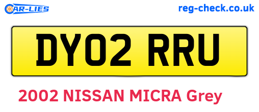 DY02RRU are the vehicle registration plates.