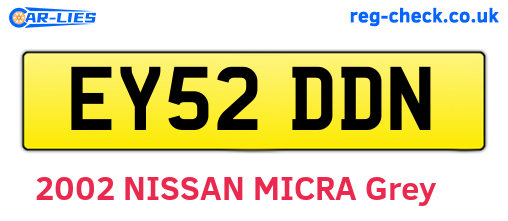 EY52DDN are the vehicle registration plates.