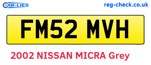 FM52MVH are the vehicle registration plates.