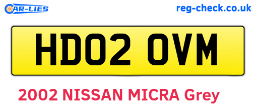 HD02OVM are the vehicle registration plates.