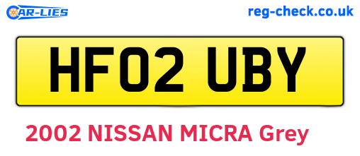 HF02UBY are the vehicle registration plates.