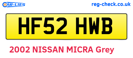 HF52HWB are the vehicle registration plates.