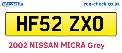 HF52ZXO are the vehicle registration plates.