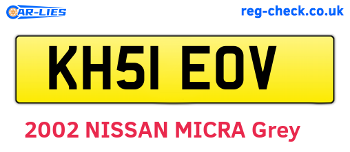 KH51EOV are the vehicle registration plates.