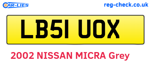 LB51UOX are the vehicle registration plates.