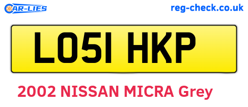 LO51HKP are the vehicle registration plates.