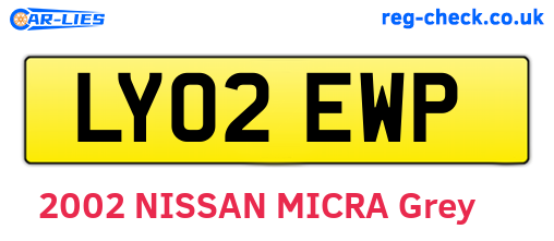 LY02EWP are the vehicle registration plates.