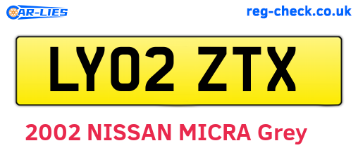 LY02ZTX are the vehicle registration plates.