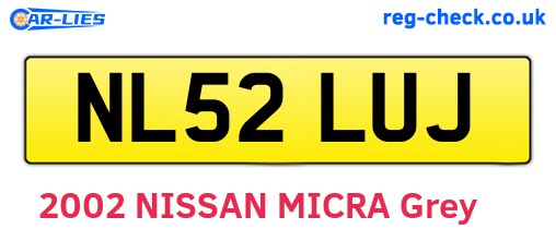 NL52LUJ are the vehicle registration plates.
