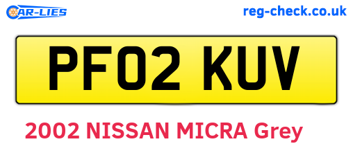 PF02KUV are the vehicle registration plates.