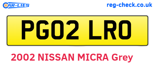 PG02LRO are the vehicle registration plates.