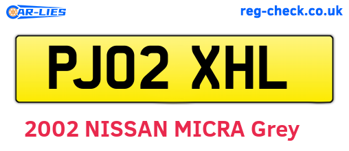 PJ02XHL are the vehicle registration plates.