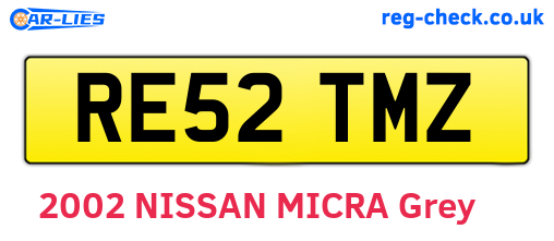 RE52TMZ are the vehicle registration plates.