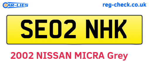 SE02NHK are the vehicle registration plates.