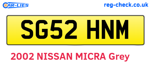SG52HNM are the vehicle registration plates.