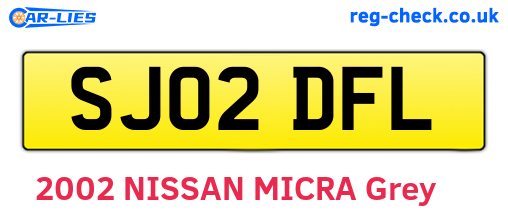 SJ02DFL are the vehicle registration plates.