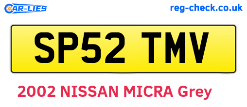 SP52TMV are the vehicle registration plates.