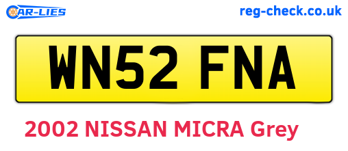 WN52FNA are the vehicle registration plates.