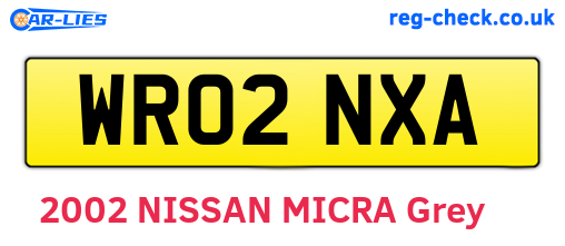 WR02NXA are the vehicle registration plates.