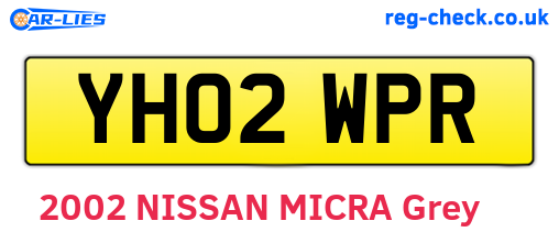 YH02WPR are the vehicle registration plates.