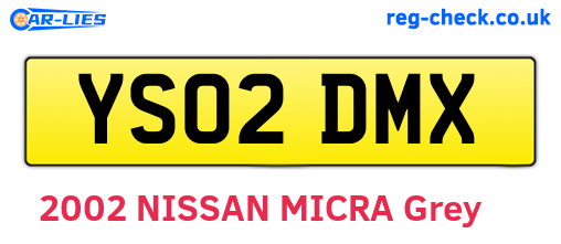 YS02DMX are the vehicle registration plates.